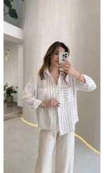 Sheep Çizgili Gömlek - Mor Çizgili - Kod: 2217