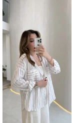 Sheep Çizgili Gömlek - Mor Çizgili - Kod: 2217