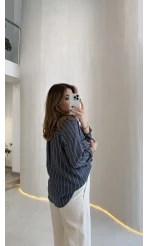 Sheep Çizgili Gömlek - Lacivert Çizgili - Kod: 2217