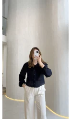 Tesoro Bebe Yaka Dantel Bluz - Lacivert - Kod:2223