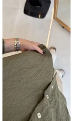 Solene Çizgili Gömlek - Haki - Kod: 100301