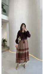 Bebe Yaka Dantel Detaylı Bluz - Mürdüm - Kod: 1571