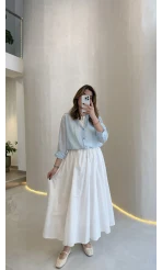 Yume Astarlı Etek - Beyaz - Kod: 5039