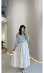 Yume Astarlı Etek - Beyaz - Kod: 5039