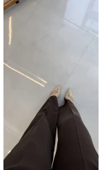 Ineffable Geniş Paça Palazzo Pantolon - Kahve - Kod: 3867