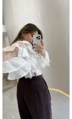 Ineffable Geniş Paça Palazzo Pantolon - Mürdüm - Kod: 3867