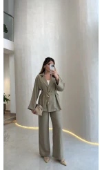 Toka Detay Kemerli Tunik Takım - Çağla - Kod: 8927