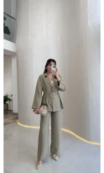 Toka Detay Kemerli Tunik Takım - Çağla - Kod: 8927