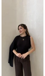 Tek Kol Bluz - Siyah - Kod: 1591