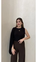 Tek Kol Bluz - Siyah - Kod: 1591