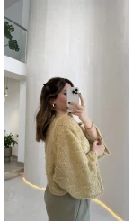 Nila Bağlamalı Püsküllü Kimono - Yeşil - Kod: 7048