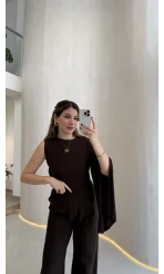 Tek Kol Bluz - Acı Kahve - Kod: 1591