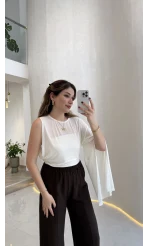 Tek Kol Bluz - Ekru - Kod: 1591