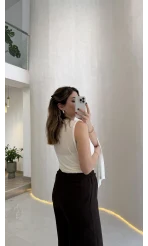 Tek Kol Bluz - Ekru - Kod: 1591