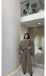 Monti Fular Detay Pelerin Takım - Haki - Kod: 9042