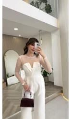 Venice İnci Detay Tulum - Ekru