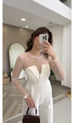 Venice İnci Detay Tulum - Ekru