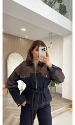 Çift Renk Denim Ceket Pantolon Takım - Kod: 260836