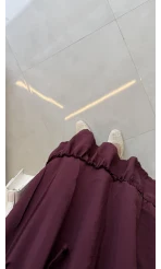 Beli Gipe Detaylı Midi Boy Etek - Mürdüm - Kod: 1294