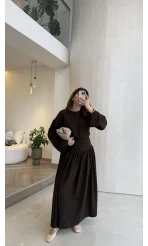 Catania Bel Detay Etek Bluz Takım - Acı Kahve - 6017