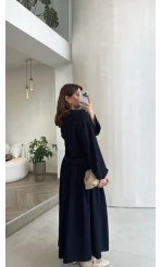 Catania Bel Detay Etek Bluz Takım - Lacivert - 6017