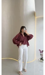 Ow Yüksek Bel Yıldız Detaylı Dar Paça Denim Jean Pantolon - Beyaz - Kod: 0960