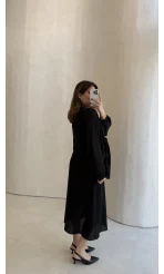 Bolerolu Midi Boy Elbise - Siyah - Kod: 3367