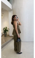 Fera Bağlama Detaylı Takım - Haki - Kod: 8920