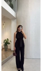 Fera Bağlama Detaylı Takım - Siyah - Kod: 8920