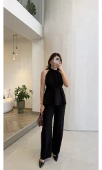 Fera Bağlama Detaylı Takım - Siyah - Kod: 8920