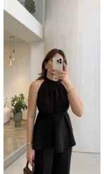 Fera Bağlama Detaylı Takım - Siyah - Kod: 8920