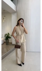 Fera Bağlama Detaylı Takım - Taş - Kod: 8920