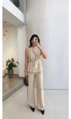 Fera Bağlama Detaylı Takım - Taş - Kod: 8920