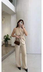 Fera Bağlama Detaylı Takım - Taş - Kod: 8920