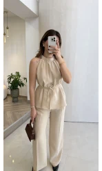 Fera Bağlama Detaylı Takım - Taş - Kod: 8920