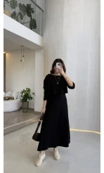 Bluzlu İkili Takım Elbise - Siyah - Kod: 4064