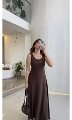 Bluzlu İkili Takım Elbise - Kahverengi - Kod: 4064