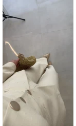 Sim ve Pul Detay Ceket Pantolon Takım - Taş - Kod: 80322