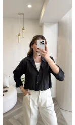 Aksesuar Detaylı Body Gömlek - Antrasit - Kod: 2016