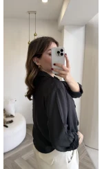 Aksesuar Detaylı Body Gömlek - Antrasit - Kod: 2016