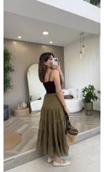 Çift Askılı Pedli Crop Body - Kahve - Kod: 01406