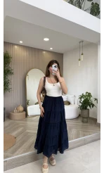 Çift Askılı Pedli Crop Body - Ekru - Kod: 01406