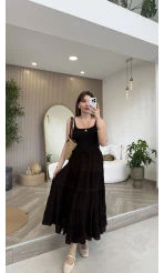 Çift Askılı Pedli Crop Body - Siyah - Kod: 01406