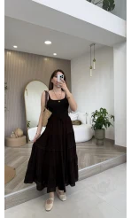 Ajur Şerit Detay Bürümcük Etek - Acı Kahve - Kod: 5056