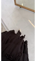 Ajur Şerit Detay Bürümcük Etek - Acı Kahve - Kod: 5056