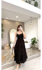 Ajur Şerit Detay Bürümcük Etek - Acı Kahve - Kod: 5056