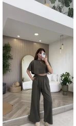 Oys Yarasa Kol Oval Kesim Eşofman Takım - Haki - Kod: 1126