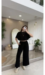 Oys Yarasa Kol Oval Kesim Eşofman Takım - Siyah - Kod: 1126