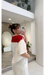 Daisy Bağlama Detay T-shirt - Kırmızı - Kod: 580688