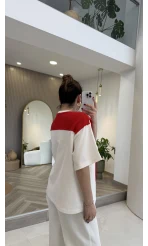 Daisy Bağlama Detay T-shirt - Kırmızı - Kod: 580688